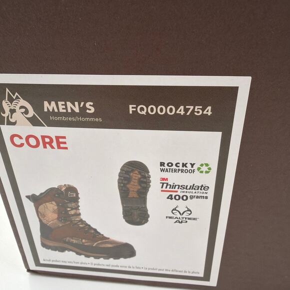 Rocky Brown Realtree Camo 8” Core Waterproof Insulated Outdoor Boots Size 12M main image 7